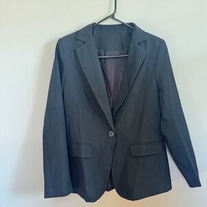 Black Single Button Tailored Blazer Jacket Size Medium NWOT